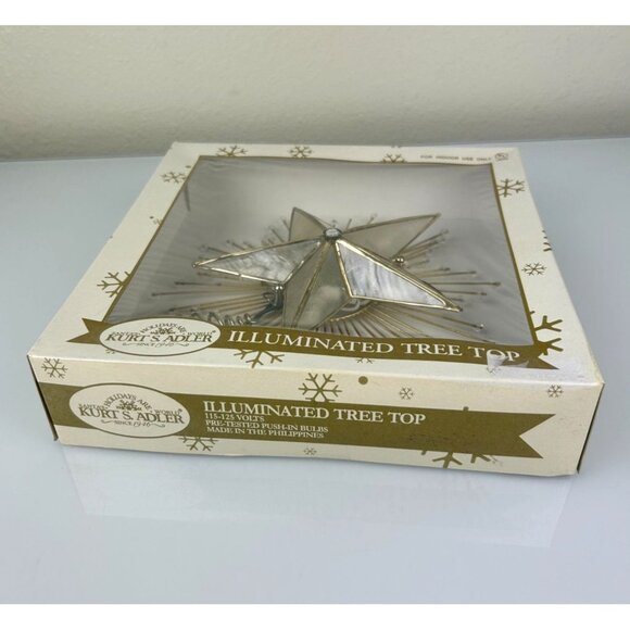 Kurt Adler Illuminated Christmas Tree Star Topper Winter Wonderfland Starburst - Picture 3 of 16